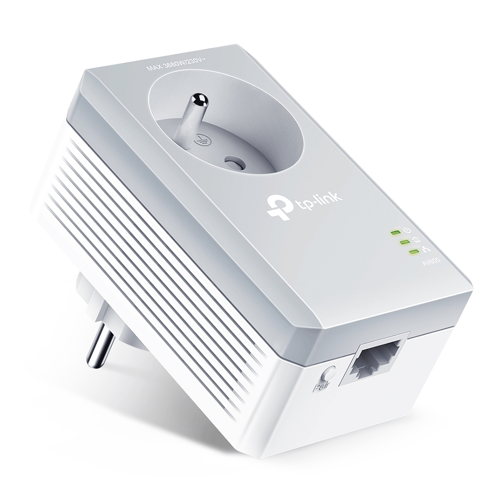 Prise CPL AV 600 Mbps avec prise intégrée lot de 2 - TP-LINK